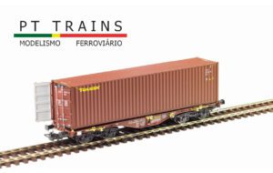 PT TRAINS 100200 TOUAX Sgmmnss 40′ wagon with 40’HC