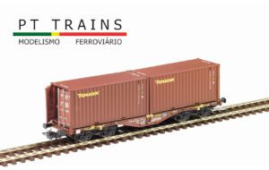 PT TRAINS 100202 TOUAX Sgmmnss 40′ wagon with 2 x 20′ DV