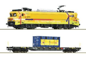 ROCO 7510117 - Electric locomotive 1756 with container carrier wagon, Strukton Rail