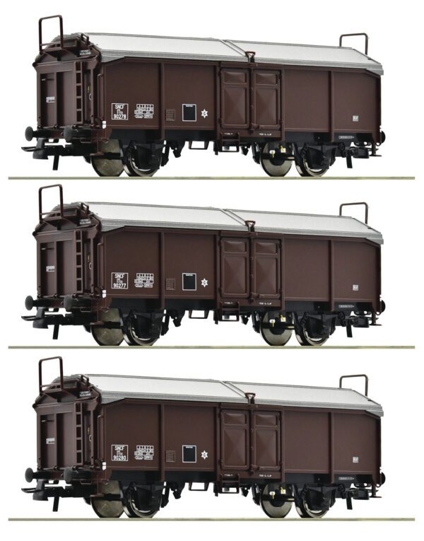 ROCO 77020 - 3 piece set: Sliding roof wagons, SNCF