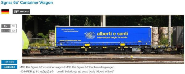 SUDEXPRESS S4565563 Sgnss 60‘ Container Wagon MFDRAIL