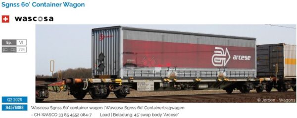 SUDEXPRESS S4576088 Sgnss 60‘ Container Wagon WASCOSA