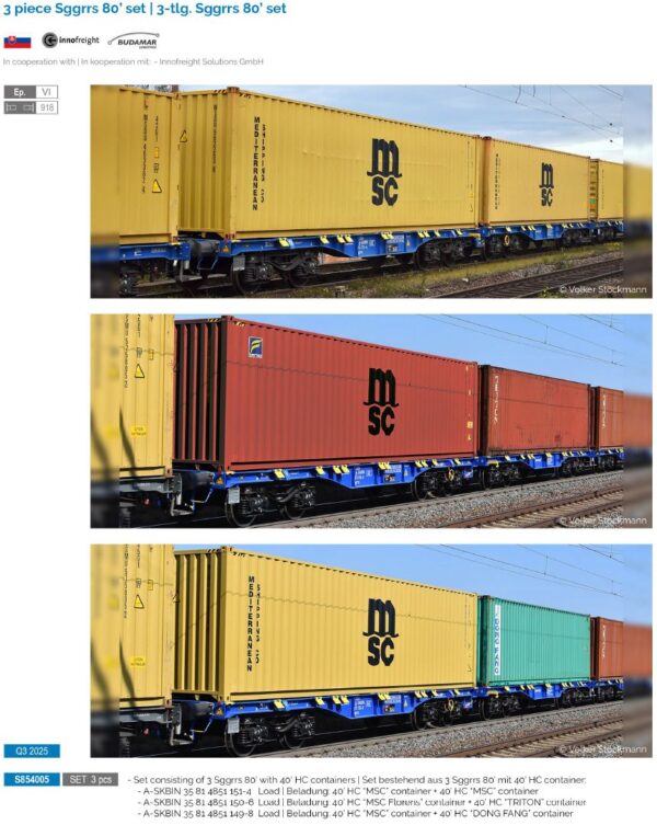 SUDEXPRESS S854005 3 Piece Sggrrs 80‘ set INNOFREIGHT - BUDAMAR