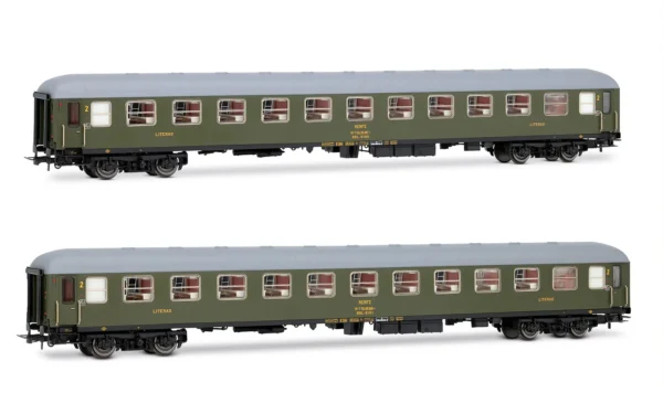 ELECTROTREN HE4036 - RENFE, 2-unit pack BBL-8100 couchette coaches, olive green, ep. IV