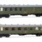 ELECTROTREN HE4037 - RENFE, 2-unit set of 5000 coaches, consisting of 1 x BBD4 baggage + 1 x AAR bar, with old bellows, in olive green livery, ep. IV
