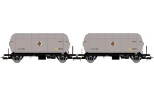 ELECTROTREN HE6073 - RENFE, 2-unit pack, PR gas tank wagons, "Butano S.A." silver-black, ep. III