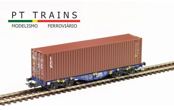 PT TRAINS 100260 MODALIS Sgmmnss 40′ wagon with TEX 40’HC