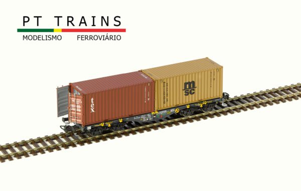PT TRAINS 100321 MFD RAIL Sgmmnss 40′ wagon + 2 x 20’DV