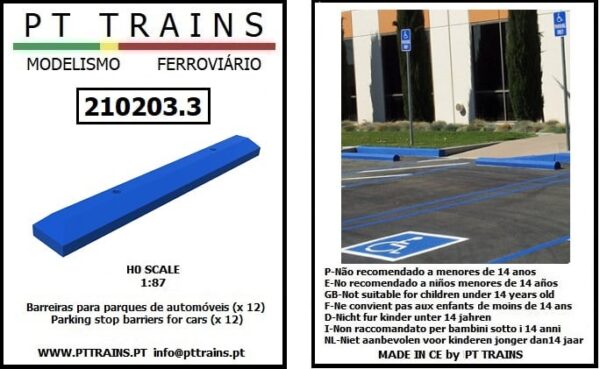 PT TRAINS 210203.3 Parking stop barriers for cars