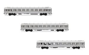JOUEF HJ4174 - 3-unit pack short DEV Inox coaches (A8myfi 1st cl., A3B5myfi 1st/2nd cl., A5smyfi bar)