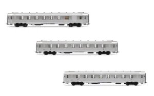 JOUEF HJ4175 - 3-unit pack short DEV Inox coaches (2 x B8myfi 2nd cl. + A6Dzmyi luggage)