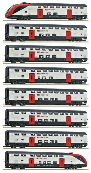 ROCO 7710007 - 8-piece set: Long-distance double-deck train RABe 502