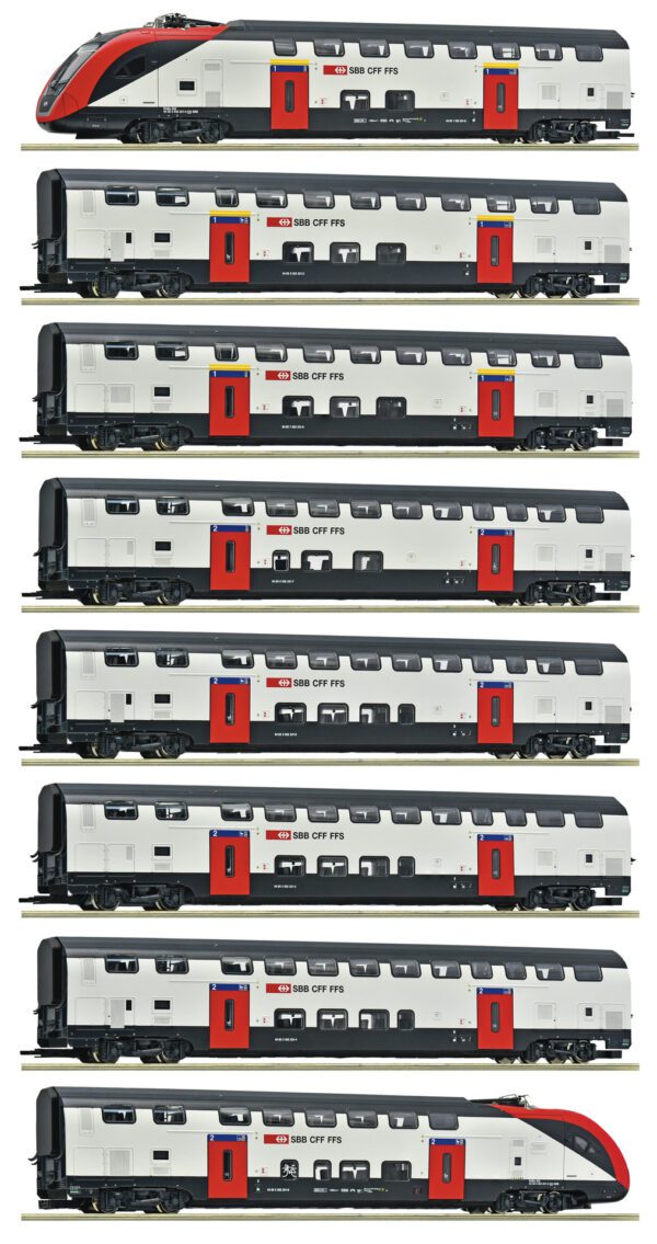 ROCO 7710007 - 8-piece set: Long-distance double-deck train RABe 502