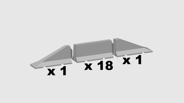 MODELRAILWAY.PT M0007 - JERSEY BARRIER - CEMENT