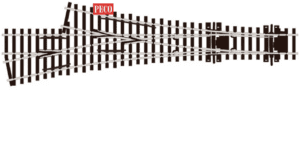 PECO SL-E199 - 3 Way Asymmetric Turnout, Medium Radius