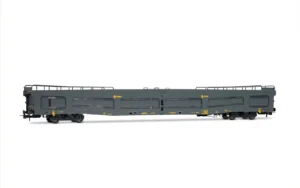 ELECTROTREN HE4042 - 4-axle car transporter type DDMA, in grey livery, with protective panels