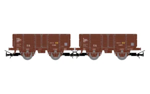 ELECTROTREN HE6095 - 2-unit pack of 2-axle open wagons, loaded with tobacco sacks, oxid red livery