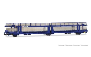 ELECTROTREN HE6100 - 3-axle car transporter, modernized Laeks 63C "Hispanauto", blue livery