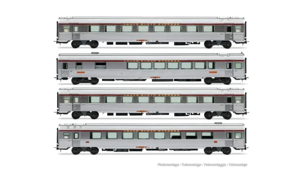 JOUEF HJ4205 - 4-unit set of TEE "Mistral 69" coaches "Jules Verne", no. 1/2