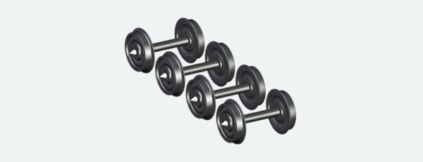 ESU 41200 - AC wheelset, diameter=10,8mm, passenger car, axle length=23,1mm. Set of 4 pieces