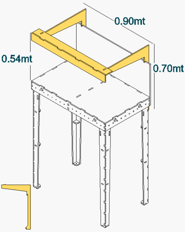 Modelrailway.pt 0106 - Light Support for Module 90x40
