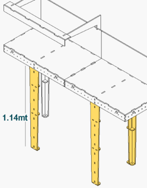 Modelrailway.pt 0112 – Central Legs 1.14mt (Unit Price)