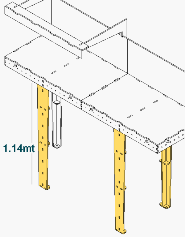 0112 Modelrailway.pt 0112 - Central Legs 1.14mt (Unit Price)